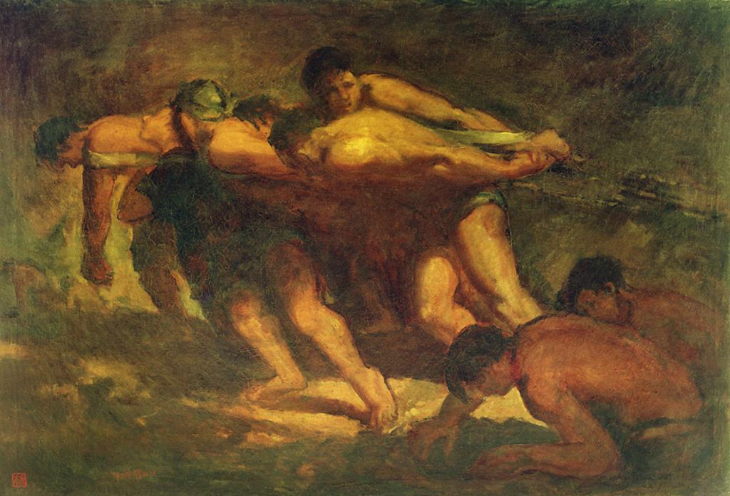 纤夫 1938 油彩布本 86x127cm  中国美术馆收藏（复制品）