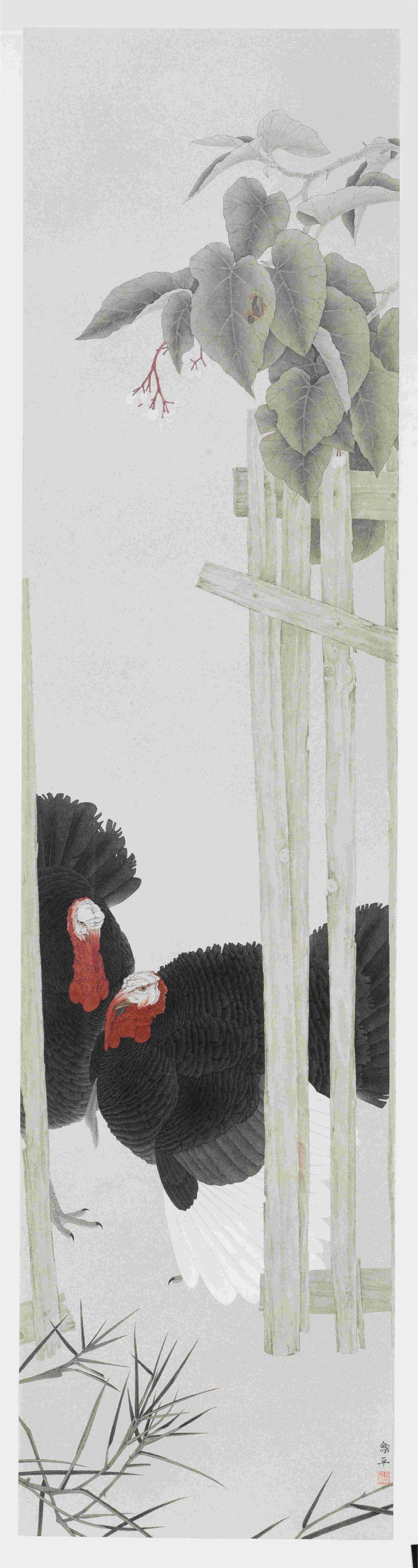 31广东画院  冯剑平《春风细语 》 中国画，201cmX50cm，  2019年