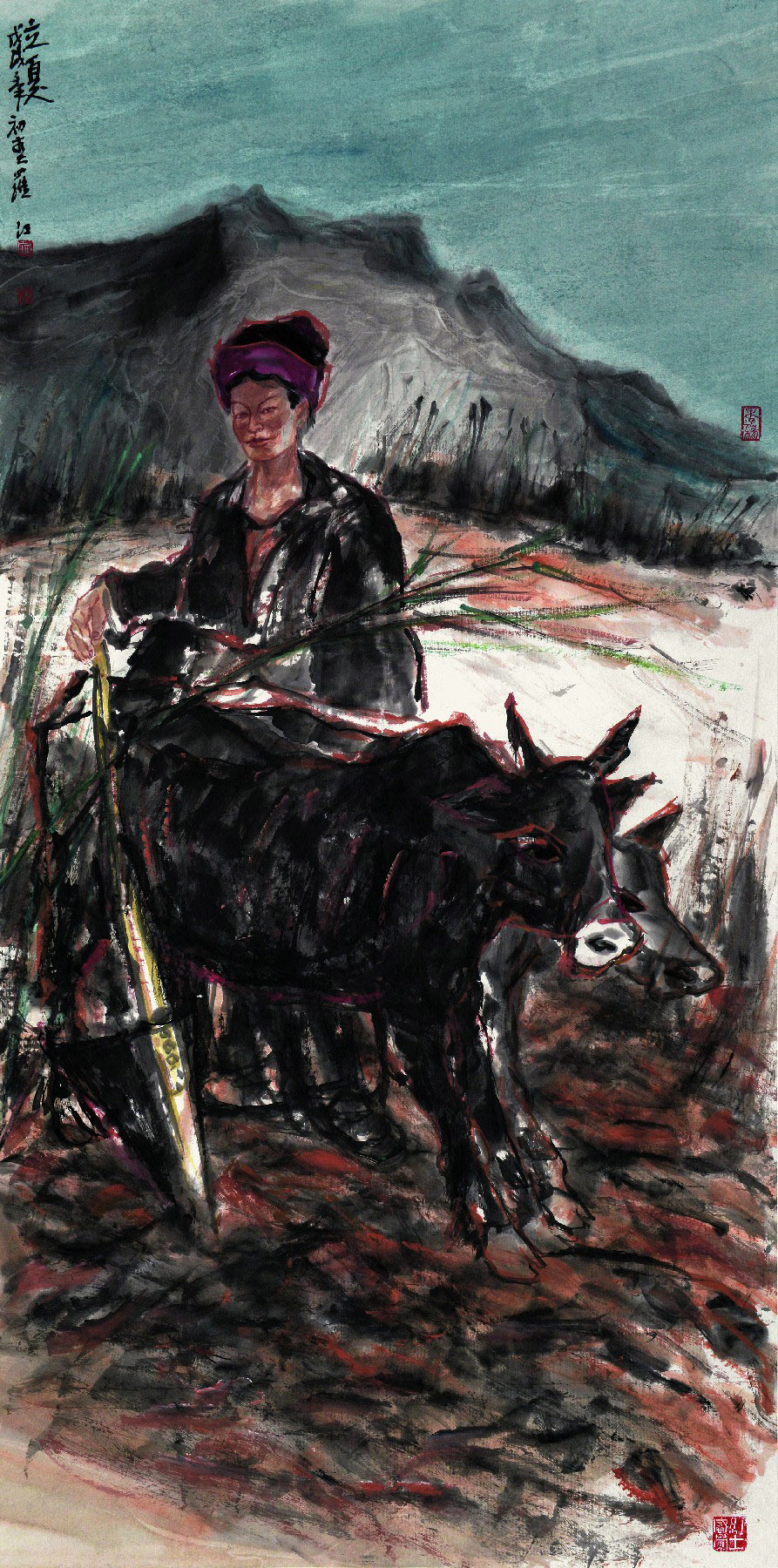 1、罗江 《立夏》 中国画 138cm×69cm 2018年