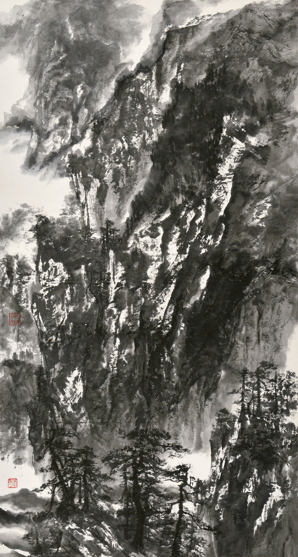 8、李秀?《横断山水之四》?中国画?180cm×96