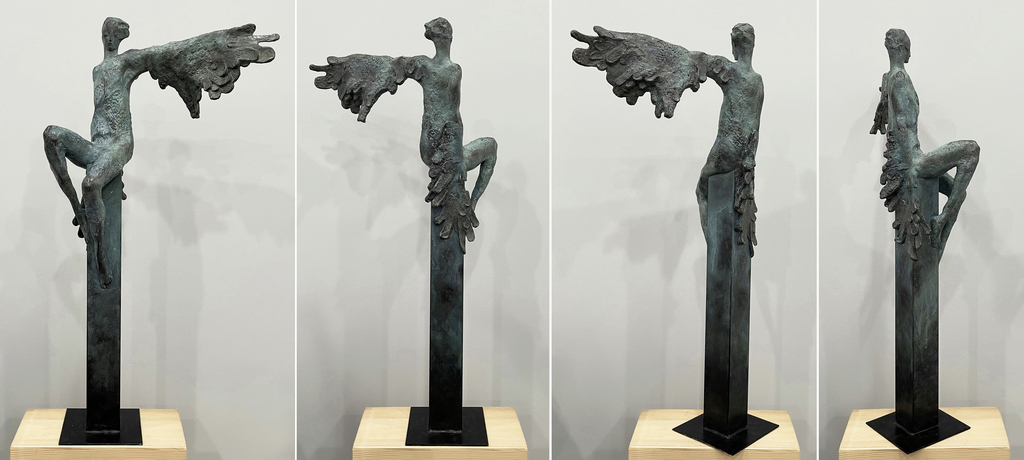 朱君如 《象征》 综合材料 电脑着色仿铜、仿石  26X20X70cm 2020年